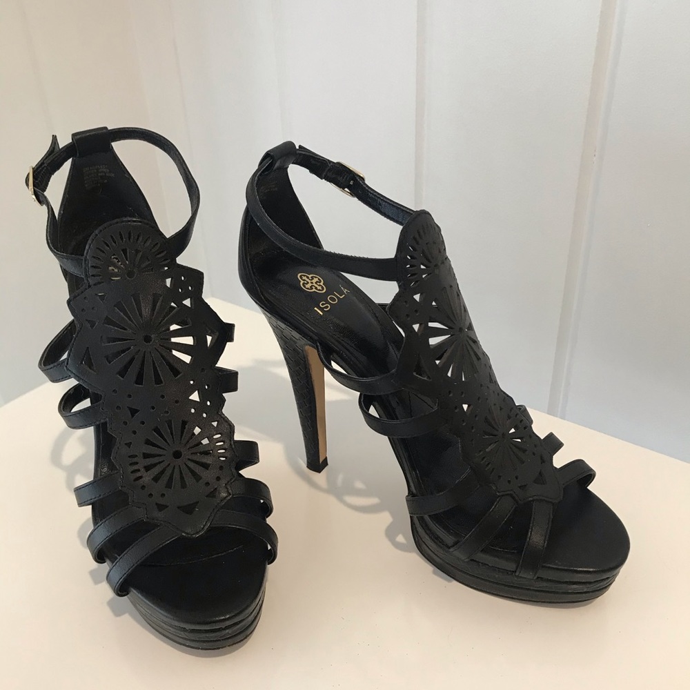 Isola Black High Heel Sandals